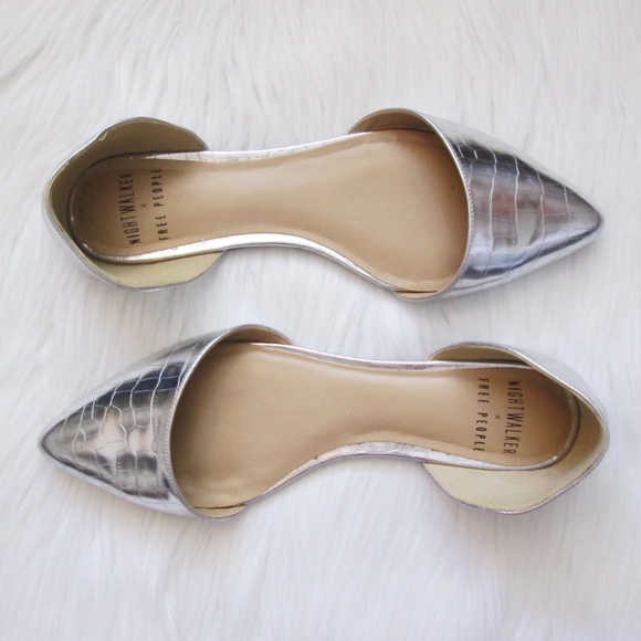 Free People Shoes - Free People Nightwalker cloud dancer flats silver